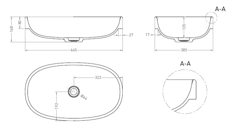 Раковина Salini Greca 65 см белая матовая 1803201M