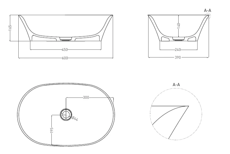 Раковина Salini Mona 60 см покраска по RAL полностью 110821MF
