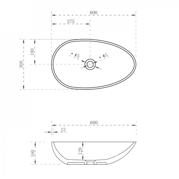 Раковина Abber Kristall 60 см желтая AT2811Amber