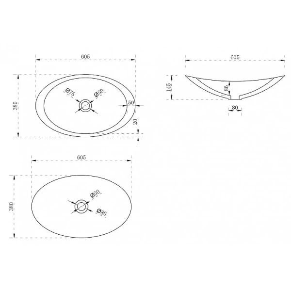Раковина Abber Kristall 60 см зеленая AT2808Emerald