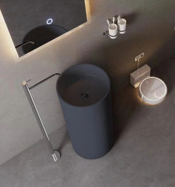 Раковина напольная SantiLine 45 см серая матовая SL-4014MG