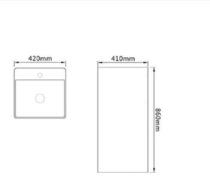 Раковина напольная SantiLine 42 см черная SL-4005MB