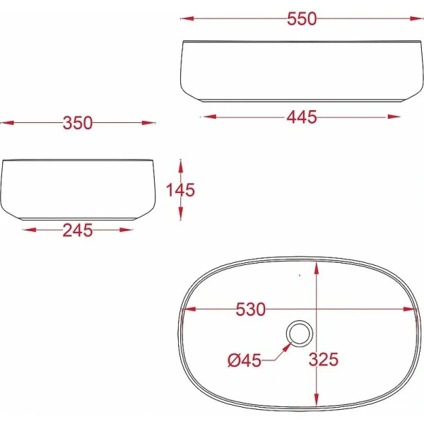 Раковина ArtCeram Cognac 55 см белый глянцевый COL008 01 00