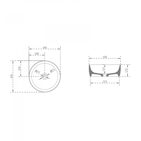 Раковина Abber Kristall AT2804 40 см прозрачная