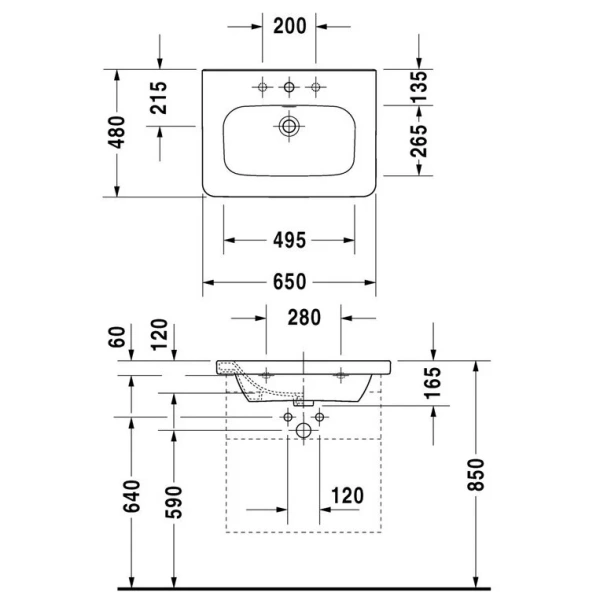 Раковина Duravit Durastyle 232065