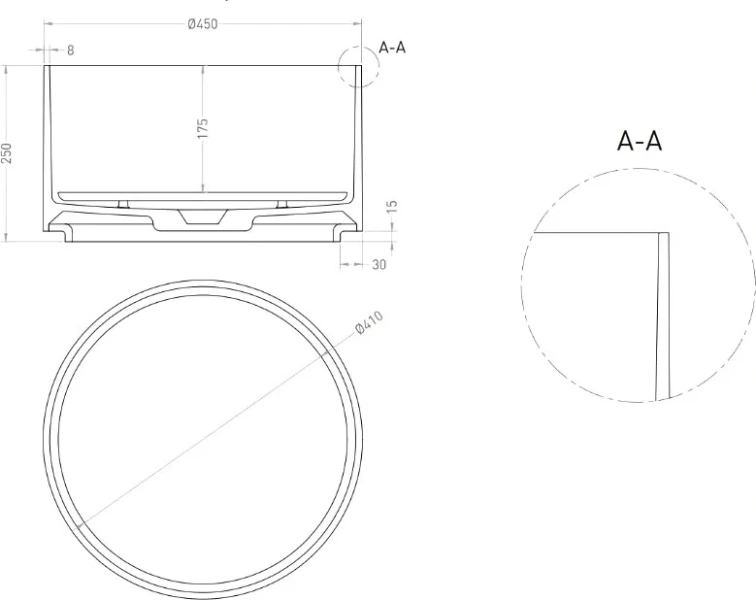 Раковина Salini Armonia Round 02 45 см из искусственного камня 130422M