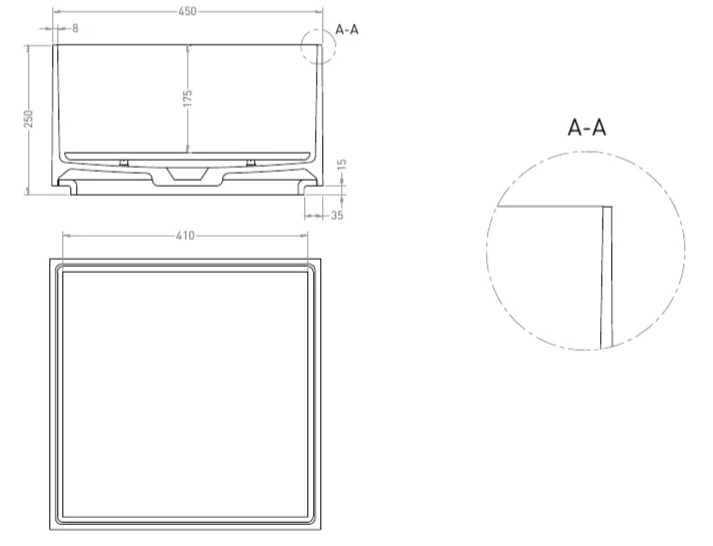 Раковина Salini Armonia Square 02 45 см белая 130522M