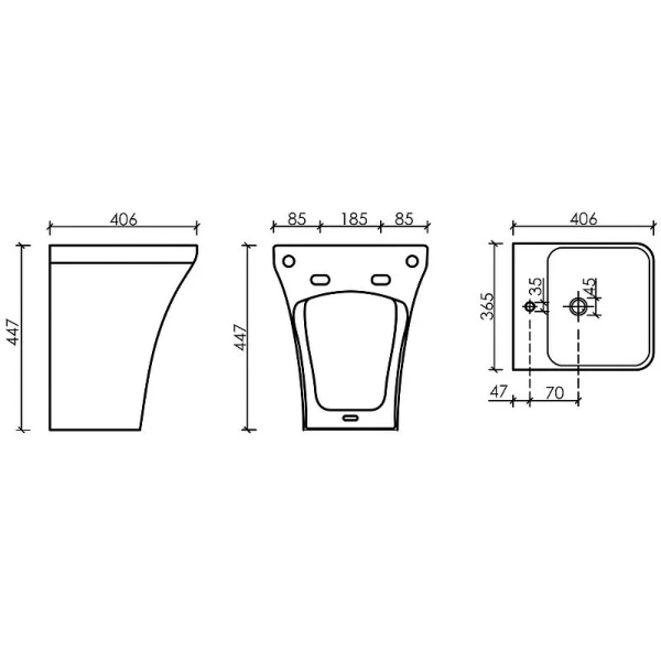 Раковина Ceramica Nova Dion 36 см моноблок, чёрная матовая CN6067MB