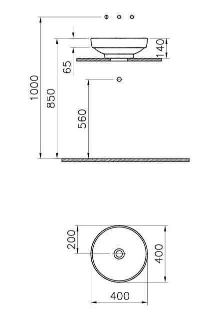 Раковина VitrA Water Jewels 40 см черная 4334B070-0016