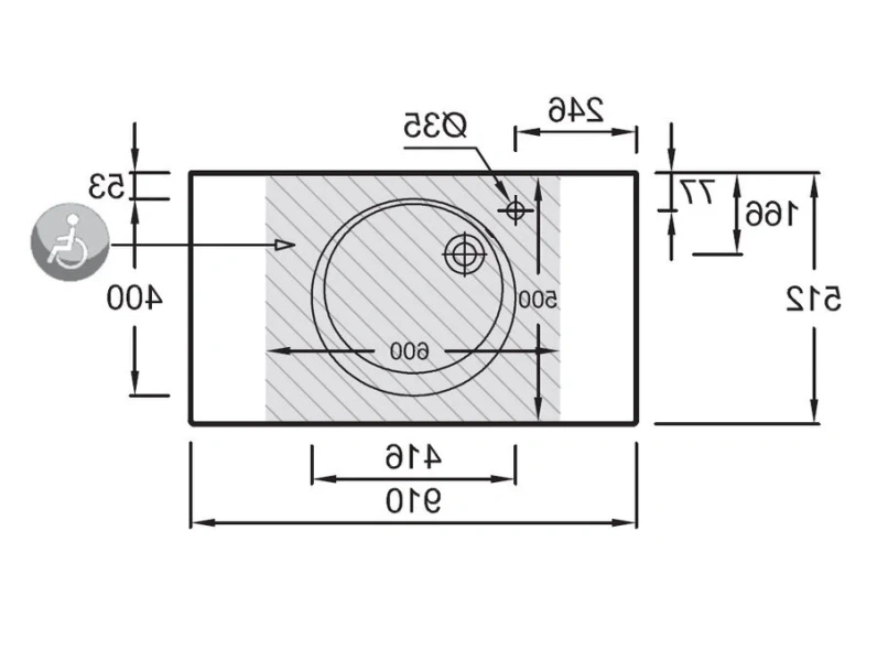 Раковина Jacob Delafon Odeon Rive Gauche 90 см с гладкой нижней поверхностью EXAV112-Z-00
