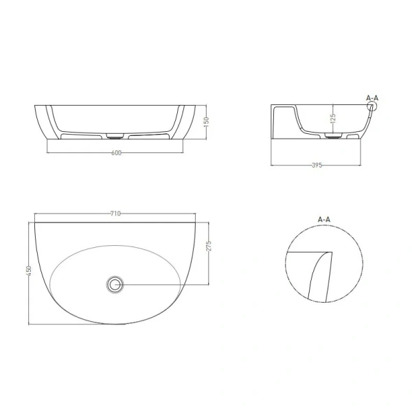Раковина Salini Alda Wall 03 70 см белый глянец 140313G