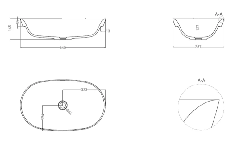 Раковина Salini Marea 01 65 см белая 1802101G