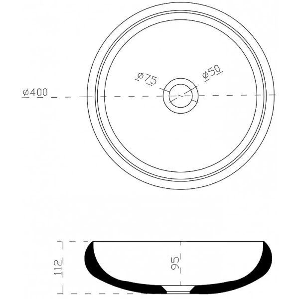 Раковина Abber Stein 40 см белая матовая AS2613