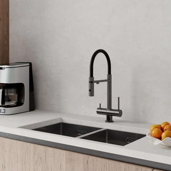 Смеситель для питьевой воды IDDIS Ace с гибким изливом графит ACEGMFFi05 Hanex