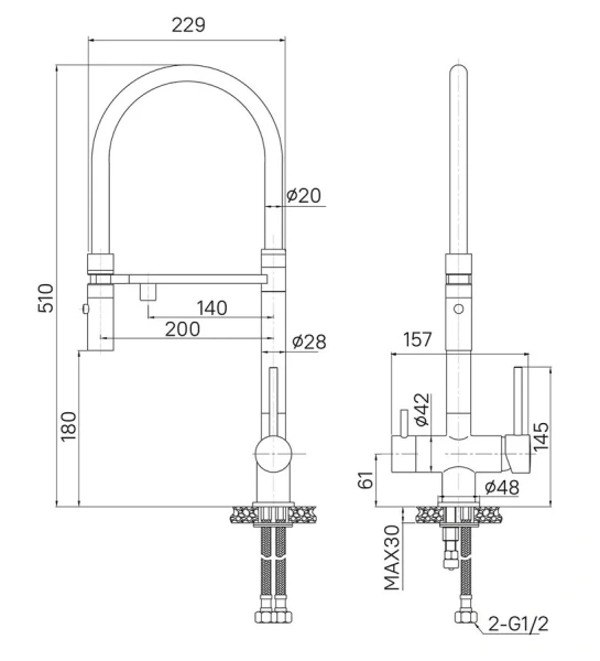 Смеситель для питьевой воды IDDIS Ace с гибким изливом хром ACESBFFi05 Hanex