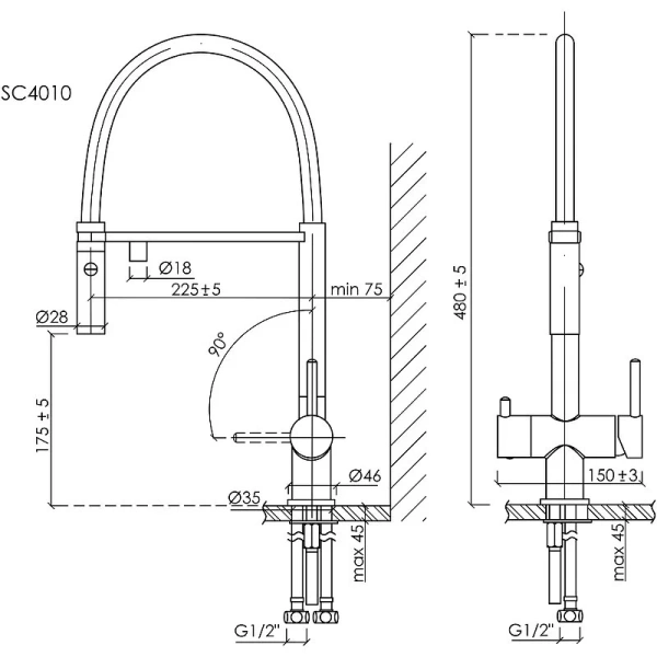 Смеситель для питьевой воды Sancos Imola брашированное золото/белый SC4010BG Hanex