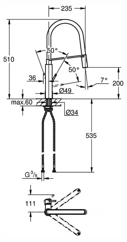 Смеситель для кухни Grohe Concetto хром 31491000 Hanex