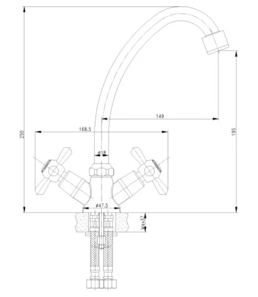 Смеситель для кухни Lemark Promotion хром LM6040C Hanex