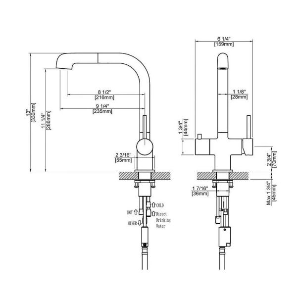 Смеситель для питьевой воды Timo Saona хром 2346/00FL Hanex