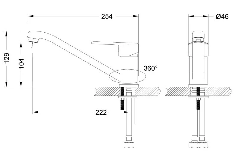 Смеситель для кухни Lemark Point с поворотным изливом LM0304C Hanex