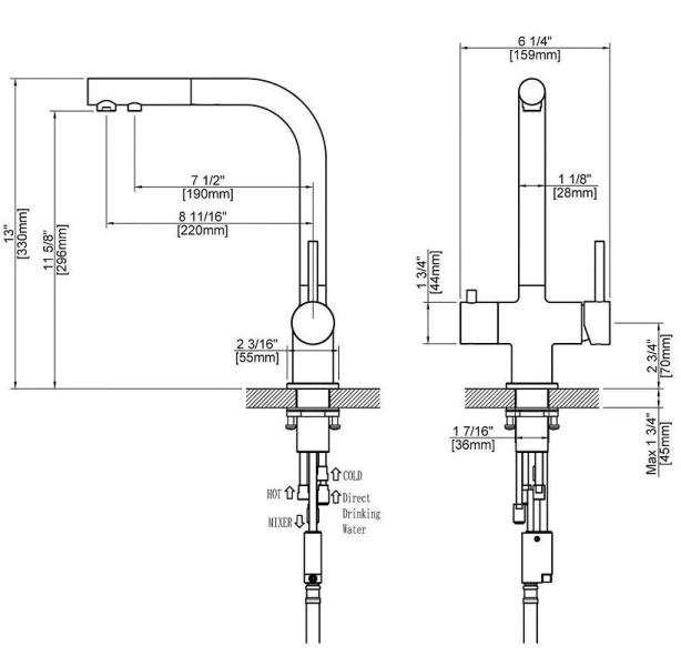 Смеситель для питьевой воды Timo Saona хром 2356/00FL Hanex