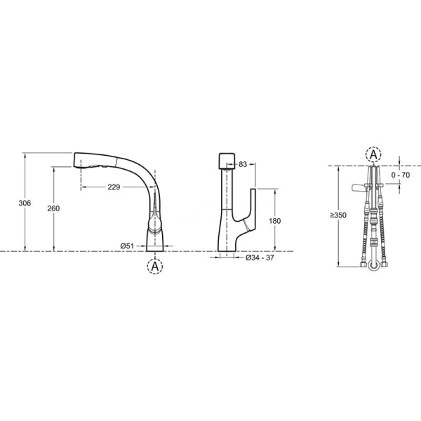 Смеситель для кухни Jacob Delafon Elate однорычажный E13963-CP Hanex