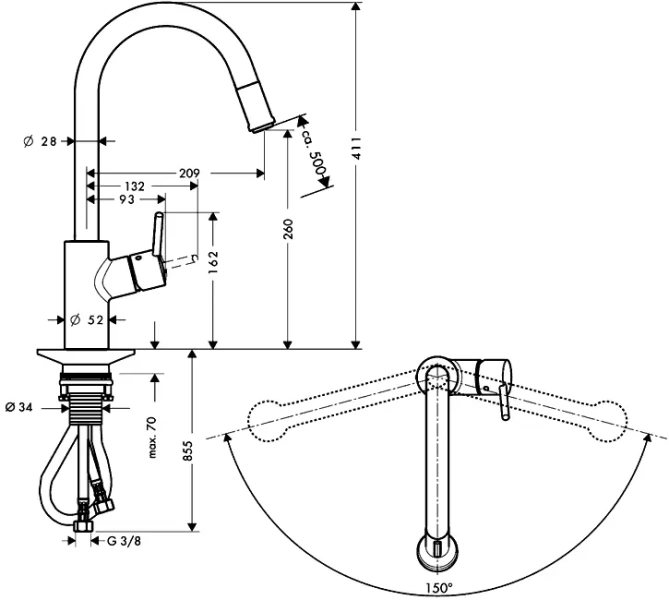 Смеситель для кухни Hansgrohe Talis S? 14872 Hanex