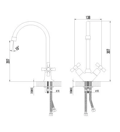 Смеситель для кухни Lemark Benefit LM2505C Hanex