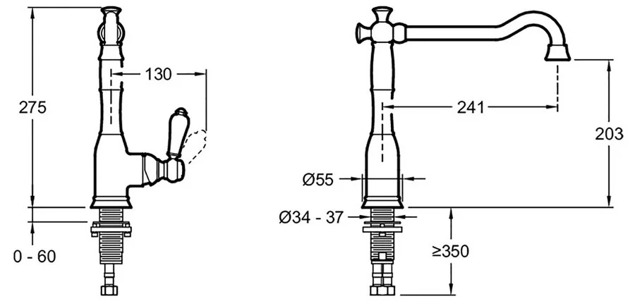 Смеситель для кухни Jacob Delafon Louise хром/белый E24367-CP Hanex