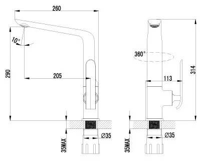 Смеситель для кухни Lemark Melange LM4905CW Hanex