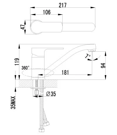 Смеситель для кухни Lemark Plus Grace LM1504C Hanex