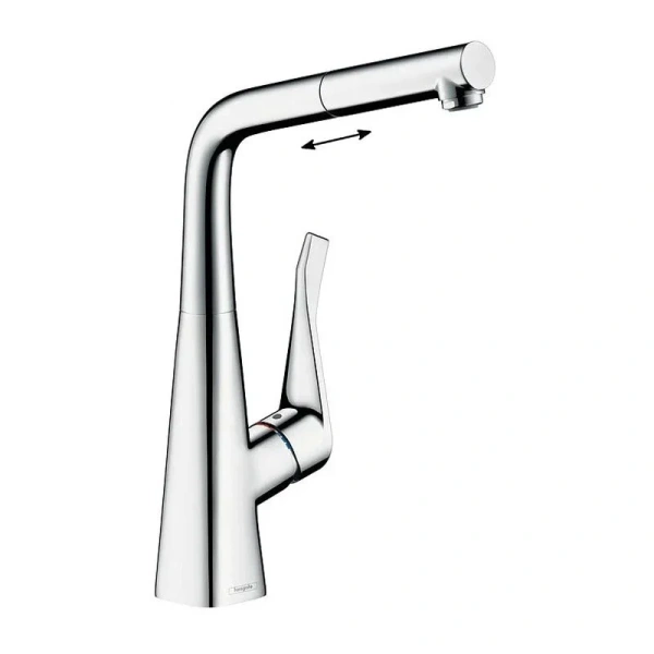 Смеситель для кухни Hansgrohe Metris 14821 с поворотным изливом Hanex