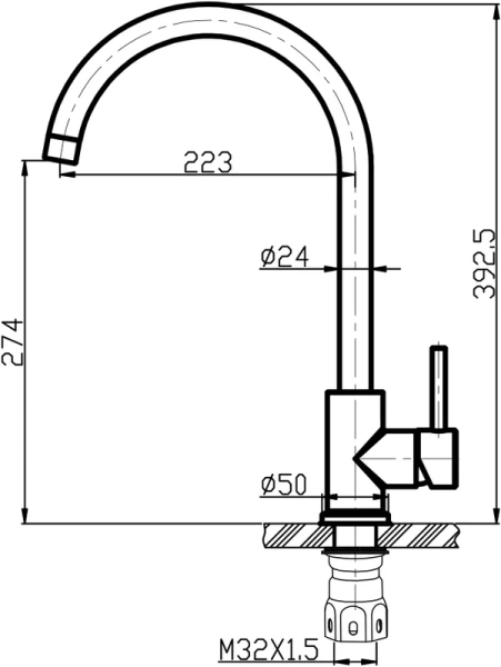 Смеситель для кухни BelBagno Armonica из нержавеющей стали в исполнении сатин ARM-LAM-IN Hanex