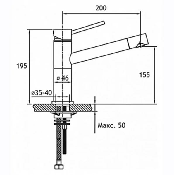 Смеситель для кухни Timo Saona антрацит 2303F anthracite Hanex