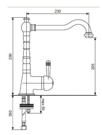 Смеситель для кухни Emmevi Laguna 40516 Hanex