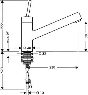 Смеситель для кухни Axor Starck 10801000 Hanex