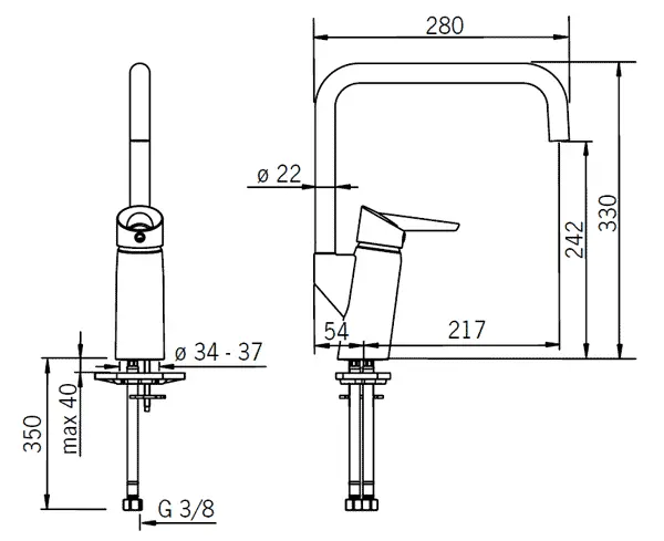 Смеситель для кухни Oras Optima 2733F Hanex