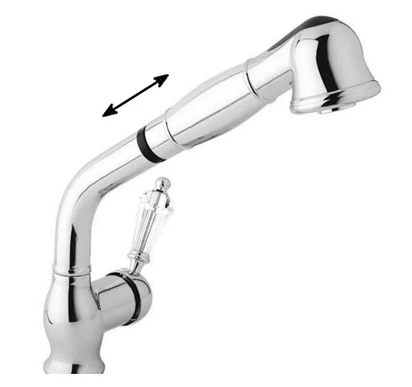 Смеситель для кухни Cezares Vintage хром, ручка Swarovski VINTAGE-LLDM-01-Sw Hanex