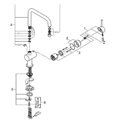 Смеситель для кухни Grohe Minta 32488 Hanex