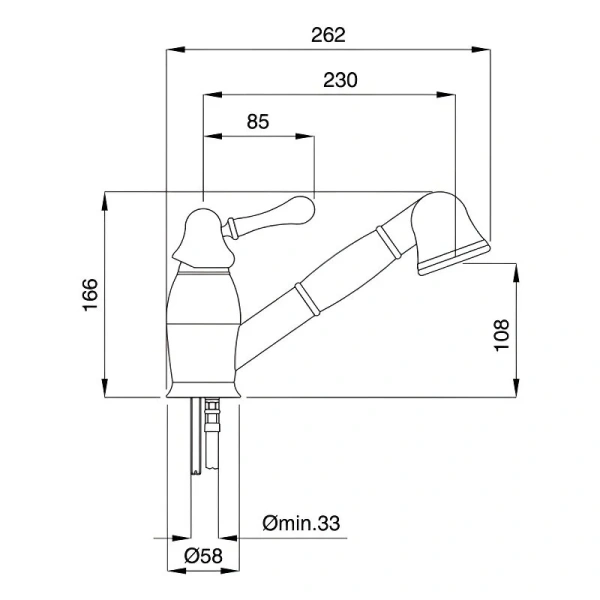 Смеситель для кухни Migliore Maya 18 с выдвижной лейкой Hanex