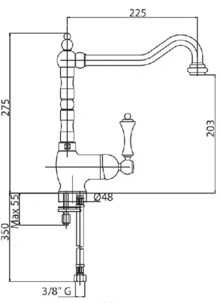 Смеситель для кухни Cezares MARGOT-LLM2 однорычажный Hanex