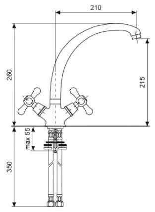 Смеситель для кухни Emmevi Deco Classic 12717 Hanex