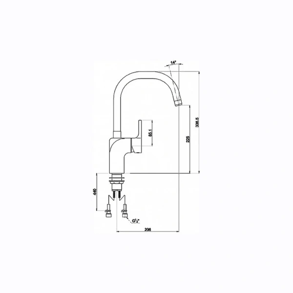 Смеситель для кухни Timo Polo хром 0166FN-U chrome Hanex