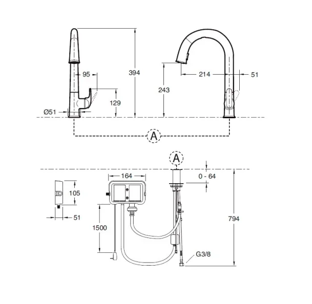 Смеситель для кухни Jacob Delafon Sensate матовый хром E72218-B7-VS Hanex