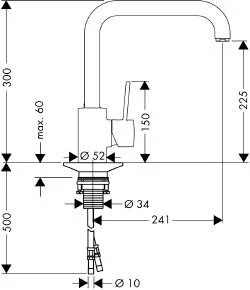 Смеситель для кухни Axor Uno 14850000 Hanex