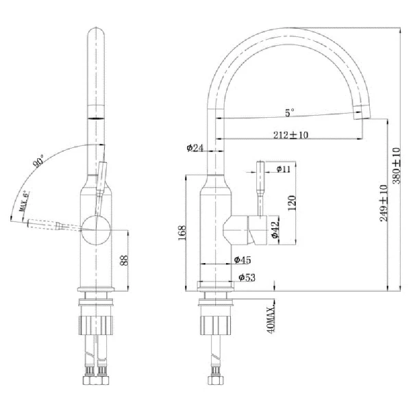 Смеситель для кухни Lemark Expert хром LM5079S Hanex