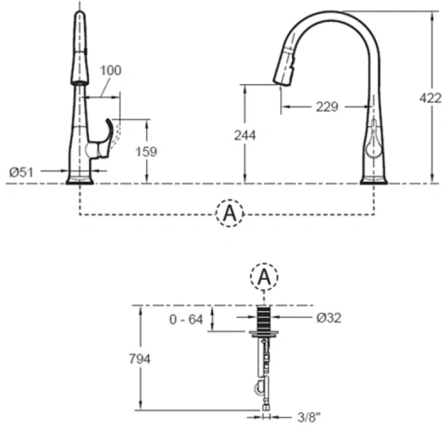 Смеситель для кухни Jacob Delafon Simplice однорычажный 596D-VS Hanex