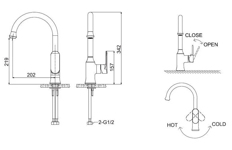 Смеситель для кухни Bravat OPAL F7125183CP-RUS Hanex