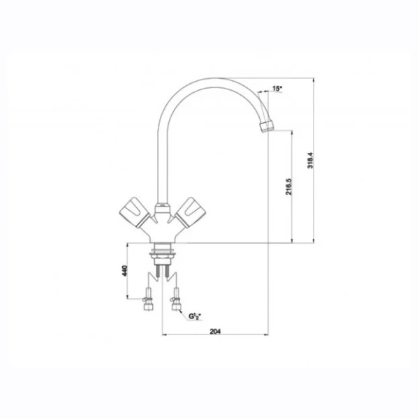 Смеситель для кухни Timo Porto хром 0253FN chrome Hanex