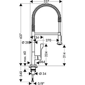 Смеситель для кухни Axor Citterio 39840 Hanex